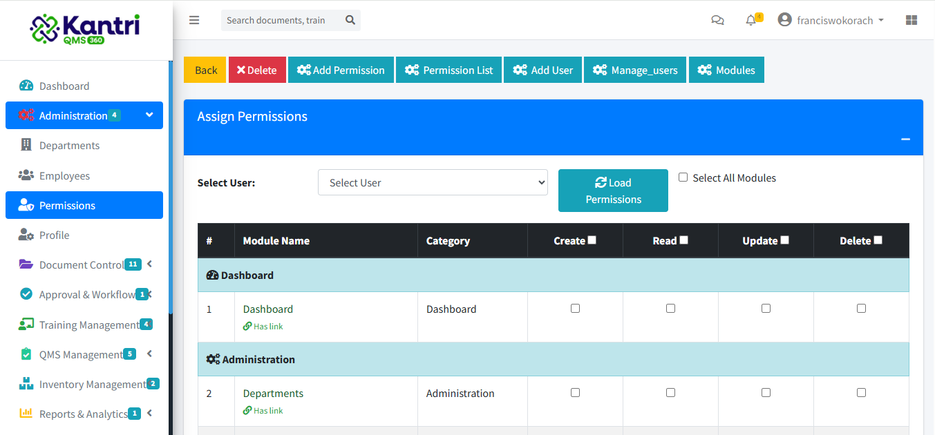 Assign Permissions and Roles